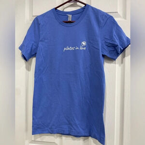Pilates in Love TShirt Bella Canvas Size Small Blue Purple